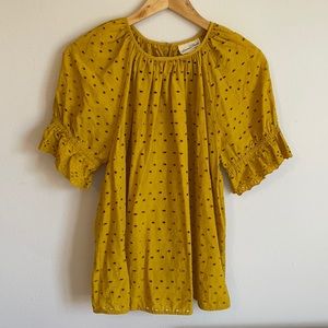 Universal Thread Yellow Eyelet Blouse L